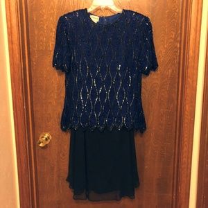 Womens STENAY Sequined Holiday Cocktail Top Skirt Set  10